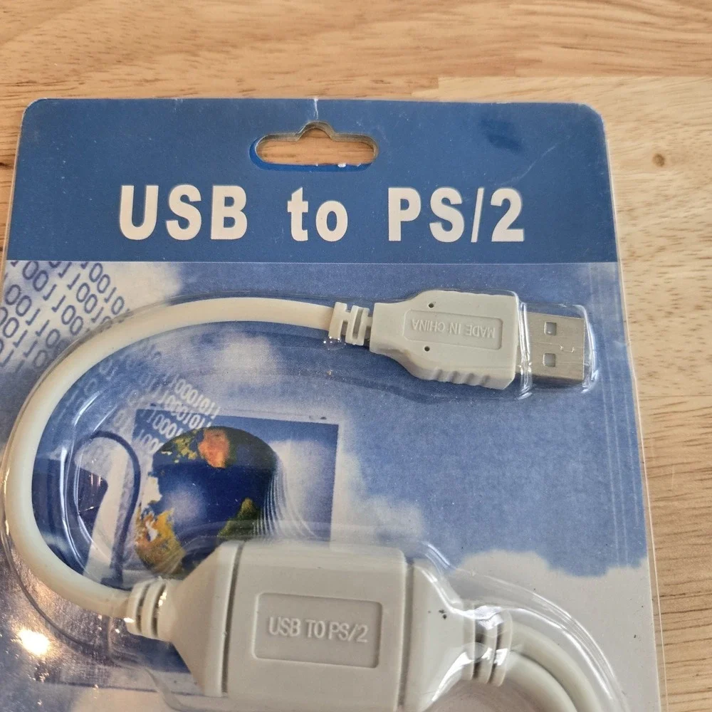 Black USB to Dual PS/2‎ Keyboard/Mouse Converter Cable Active Adapter, USB-2PS2B